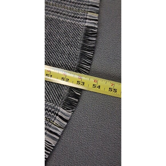 Gray Plaid Acrylic Scarf Yellow Stripe Soft Blanket Wrap Shawl Fringe 52 x 54 - Picture 13 of 15